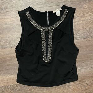 90s style Studded Crop top with cut outs